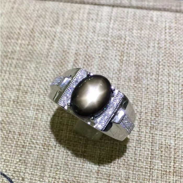 Natural Black Star Sapphire Ring,925 Sterling Sliver,Engagement Ring,Wedding Ring, luxury Ring, solitaire Ring, Oval Cabochon Ring | Save 33% - Rajasthan Living 6