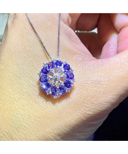 Natural Tanzanite Pendant, Engagement Pendent, Tanzanite Silver Pendent, Woman Pendant, Pendant Necklace, Luxury Pendent, Oval Cut Pendent | Save 33% - Rajasthan Living 3