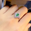 Natural Emerald & Cubic Zirconia Woman Ring, 925 Sterling Silver, Emerald Ring, Statement Ring, Engagement and Wedding Ring | Save 33% - Rajasthan Living 12