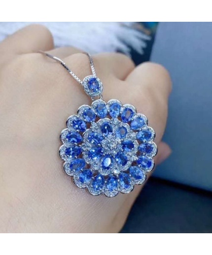 Natural Tanzanite Pendant, Engagement Pendent, Tanzanite Silver Pendent, Woman Pendant, Pendant Necklace, Luxury Pendent, Oval Cut Pendent | Save 33% - Rajasthan Living 3