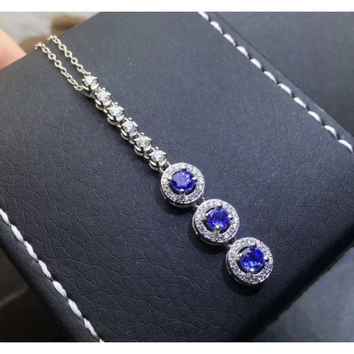 Natural Tanzanite Pendant, Engagement Pendent, Tanzanite Silver Pendent, Woman Pendant, Pendant Necklace, Luxury Pendent, Round Cut Pendent | Save 33% - Rajasthan Living 5