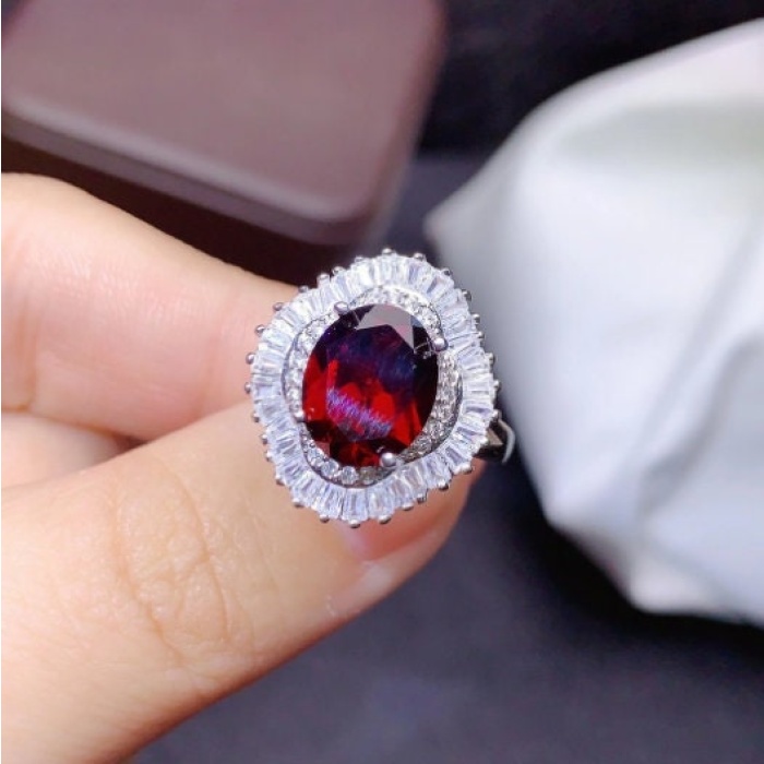 Natural Red Topaz Ring, 925 Sterling Silver, Topaz Engagement Ring, Topaz Ring, Wedding Ring, Topaz Luxury Ring, Ring/Band, Oval Cut Ring | Save 33% - Rajasthan Living 6