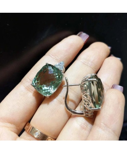 Natural Green Amethyst Jewelry Set, Engagement Ring, Green Amethyst Jewellery Set, Woman Pendant, Luxury Pendent, Cushion Cut Stone Pendent | Save 33% - Rajasthan Living 3