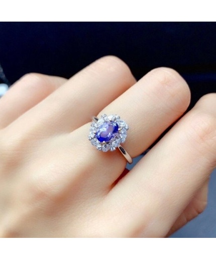 Natural Tanzanite Ring, 925 Sterling Sliver Engagement Ring, Tanzanite Ring, Wedding Ring, luxury Ring, soliture Ring, Oval cut Ring | Save 33% - Rajasthan Living 3