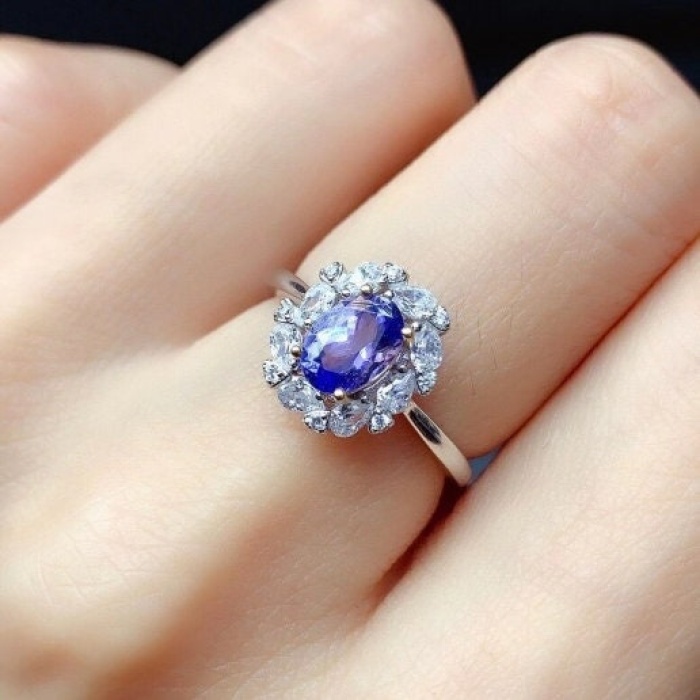 Natural Tanzanite Ring, 925 Sterling Sliver Engagement Ring, Tanzanite Ring, Wedding Ring, luxury Ring, soliture Ring, Oval cut Ring | Save 33% - Rajasthan Living 7