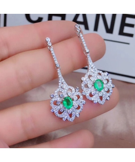 Natural Emerald Jewelry Set, Engagement Ring, Emerald Silver Pendent, Woman Earring Pendant Necklace, Luxury Pendent, Oval Cut Stone Pendent | Save 33% - Rajasthan Living 3