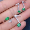 Natural Emerald Jewelry Set, Engagement Ring, Emerald Silver Pendent, Woman Earring Pendant Necklace, Luxury Pendent, Oval Cut Stone Pendent | Save 33% - Rajasthan Living 9