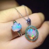 Natural Fire Opal Jewelry Set, Engagement Ring, Opal Jewellery Set,Woman Pendant, Opal Necklace, Luxury Pendent, Oval Cut Stone Pendent | Save 33% - Rajasthan Living 9