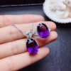 Natural Amethyst Jewellery Set , Engagement Pendent, Silver Amethyst Pendent, Woman Ring, Luxury Pendent, Oval Cut Stone Pendent | Save 33% - Rajasthan Living 11