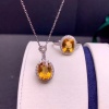 Natural Citrine Jewellery Set, Engagement Ring, Citrine Pendent, Woman Pendant, Pendant Necklace, Luxury Pendent, Oval Stone Pendent | Save 33% - Rajasthan Living 18