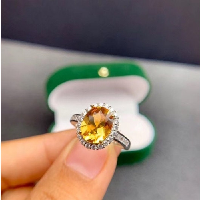 Natural Citrine Jewellery Set, Engagement Ring, Citrine Pendent, Woman Pendant, Pendant Necklace, Luxury Pendent, Oval Stone Pendent | Save 33% - Rajasthan Living 8