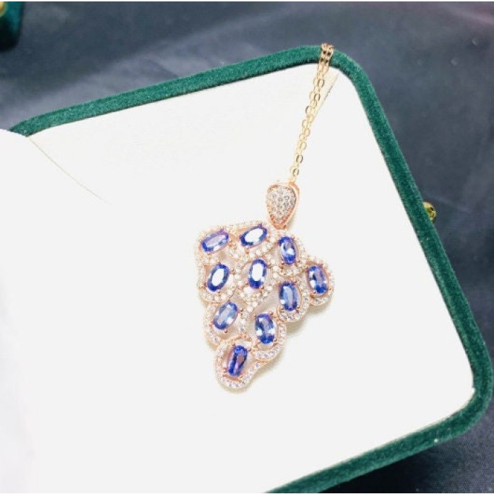 Natural Tanzanite Pendant, Engagement Pendent, Tanzanite Silver Pendent, Woman Pendant, Pendant Necklace, Luxury Pendent, Oval Cut Pendent | Save 33% - Rajasthan Living 9