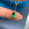 Natural Emerald Pendant, Engagement Pendent, Emerald Silver Pendent, Woman Pendant, Pendant Necklace, Luxury Pendent, Pear Cut Stone Pendent | Save 33% - Rajasthan Living 12