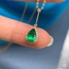 Natural Emerald Pendant, Engagement Pendent, Emerald Silver Pendent, Woman Pendant, Pendant Necklace, Luxury Pendent, Pear Cut Stone Pendent | Save 33% - Rajasthan Living 9