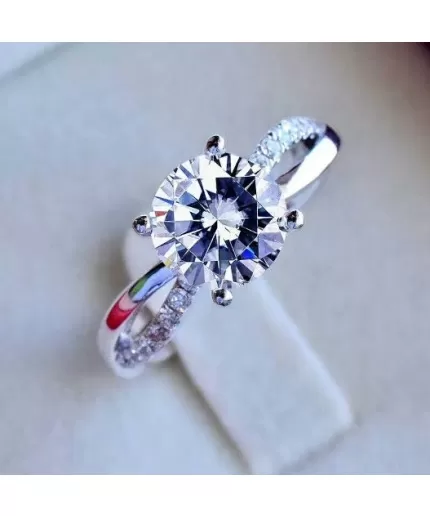 Moissanite Ring, 925 Sterling Silver, 2ct Moissanite Ring, Engagement Ring, Wedding Ring, Luxury Ring, Ring/Band, Round Cut Ring | Save 33% - Rajasthan Living