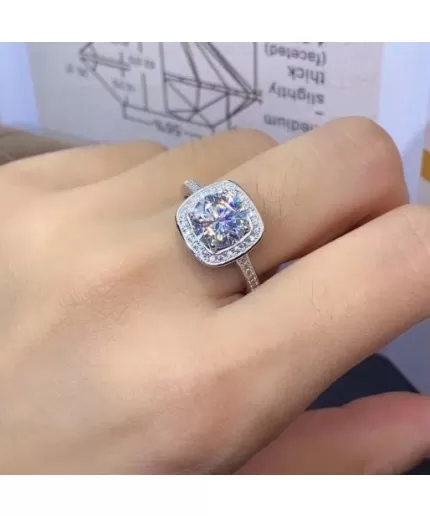 Moissanite Ring, 925 Sterling Silver, 2ct Moissanite Ring, Engagement Ring, Wedding Ring, Luxury Ring, Ring/Band, Round Cut Ring | Save 33% - Rajasthan Living 3