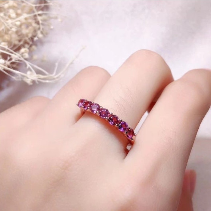 Natural Garnet Ring, 925 Sterling Sliver, Garnet Engagement Ring, Garnet Wedding Ring, luxury Ring, Ring/Band, Garnet Round cut Ring | Save 33% - Rajasthan Living 6