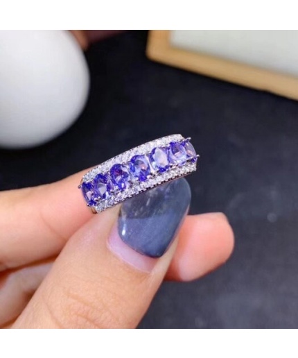 Natural Tanzanite Ring, 925 Sterling Sliver Engagement Ring, Tanzanite Ring, Wedding Ring, luxury Ring, soliture Ring, Oval cut Ring | Save 33% - Rajasthan Living