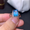 Natural Blue Topaz Ring, 925 Sterling Silver, Topaz Engagement Ring, Topaz Ring, Wedding Ring, Topaz Luxury Ring, Ring/Band Emerald Cut Ring | Save 33% - Rajasthan Living 10