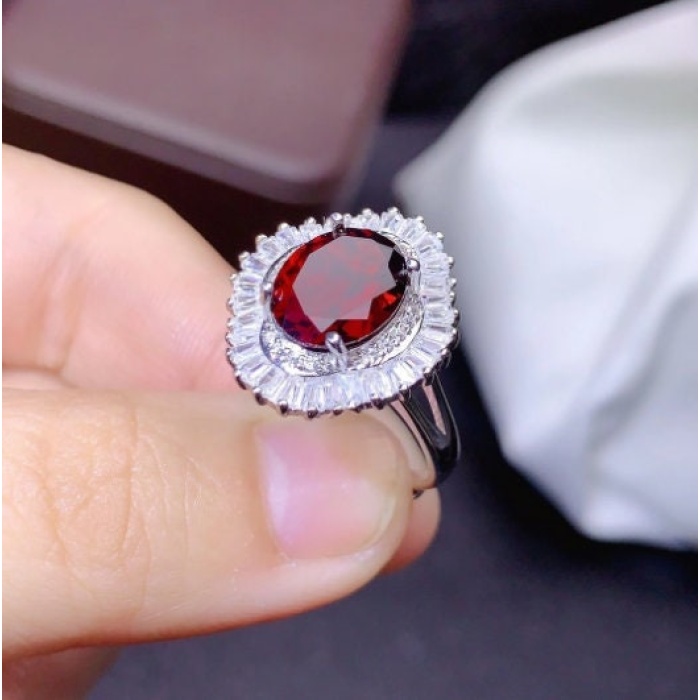 Natural Red Topaz Ring, 925 Sterling Silver, Topaz Engagement Ring, Topaz Ring, Wedding Ring, Topaz Luxury Ring, Ring/Band, Oval Cut Ring | Save 33% - Rajasthan Living 7