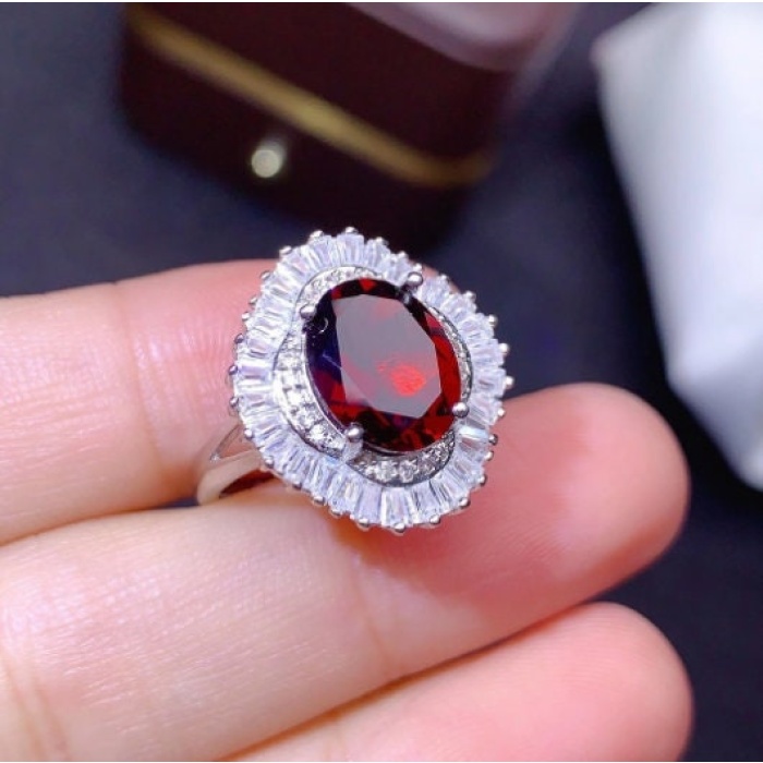 Natural Red Topaz Ring, 925 Sterling Silver, Topaz Engagement Ring, Topaz Ring, Wedding Ring, Topaz Luxury Ring, Ring/Band, Oval Cut Ring | Save 33% - Rajasthan Living 9