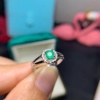 Natural Emerald & Cubic Zirconia Woman Ring, 925 Steeling Silver, Emerald Ring, Statement Ring, Engagement and Wedding Ring | Save 33% - Rajasthan Living 11