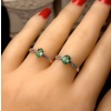 Natural Emerald & Cubic Zirconia Woman Ring, 925 Steeling Silver, Emerald Ring, Statement Ring, Engagement and Wedding Ring | Save 33% - Rajasthan Living 13