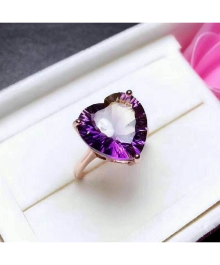 Natural Amethyst Ring, 925 Sterling Silver, Amethyst Engagement Ring, Amethyst Ring, Wedding Ring, Luxury Ring, Ring/Band, Heart Cut Ring | Save 33% - Rajasthan Living 3