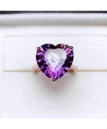 Natural Amethyst Ring, 925 Sterling Silver, Amethyst Engagement Ring, Amethyst Ring, Wedding Ring, Luxury Ring, Ring/Band, Heart Cut Ring | Save 33% - Rajasthan Living