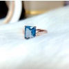 Natural Blue Topaz Ring, 925 Sterling Silver, Topaz Engagement Ring, Topaz Ring, Wedding Ring Topaz Luxury Ring,Ring/Band, Emerald Cut Stone | Save 33% - Rajasthan Living 15