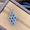 Natural Blue Topaz Pendant, Engagement Blue Topaz Silver Pendent, Woman Pendant, Pendant Necklace, Luxury Pendent, Oval Cut Stone Pendent | Save 33% - Rajasthan Living 12