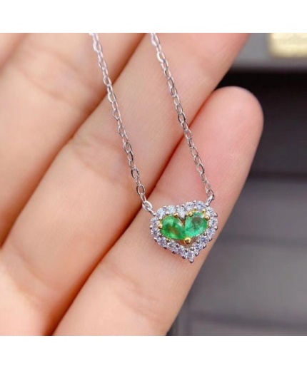 Natural Emerald Pendant, Engagement Pendant, Emerald Silver Pendent, Woman Pendant, Pendant Necklace, Luxury Pendent, Pear Cut Stone Pendent | Save 33% - Rajasthan Living