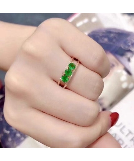 Natural Emerald Woman Ring, 925 Sterling Silver, Emerald Ring, Statement Ring, Engagement and Wedding Ring | Save 33% - Rajasthan Living 3