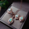 Natural Fire Opal Jewelry Set, Engagement Ring, Opal Jewellery Set,Woman Pendant, Opal Necklace, Luxury Pendant, Oval Cut Stone Pendent | Save 33% - Rajasthan Living 12