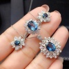 Natural Blue Topaz Jewelry Set, Engagement Ring, Blue Topaz Jewellery Set, Woman Pendant, Topaz Necklace, Luxury Pendant, Oval Cut Stone | Save 33% - Rajasthan Living 13