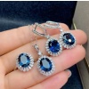 Natural Blue Topaz Jewelry Set, Engagement Ring, Blue Topaz Jewelry Set, Woman Pendant, Topaz Necklace, Luxury Pendant, Oval Cut Stone | Save 33% - Rajasthan Living 11