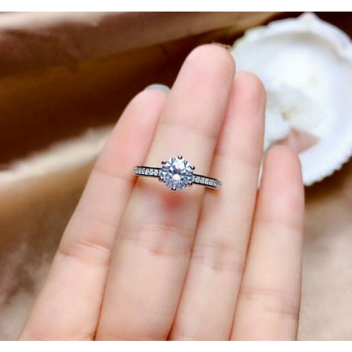 Moissanite Ring, 925 Sterling Silver, 1ct Moissanite Ring, Engagement Ring, Wedding Ring, Luxury Ring, Ring/Band, Round Cut Ring | Save 33% - Rajasthan Living 7