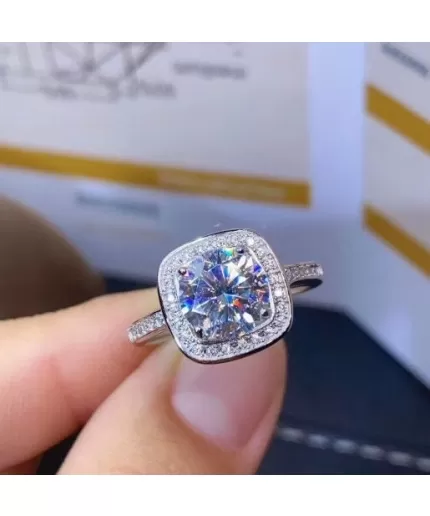 Moissanite Ring, 925 Sterling Silver, 2ct Moissanite Ring, Engagement Ring, Wedding Ring, Luxury Ring, Ring/Band, Round Cut Ring | Save 33% - Rajasthan Living