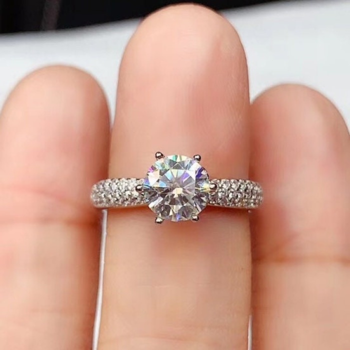 Moissanite Ring, 925 Sterling Silver, 1ct Moissanite Ring, Engagement Ring, Wedding Ring, Luxury Ring, Ring/Band, Round Cut Ring | Save 33% - Rajasthan Living 12
