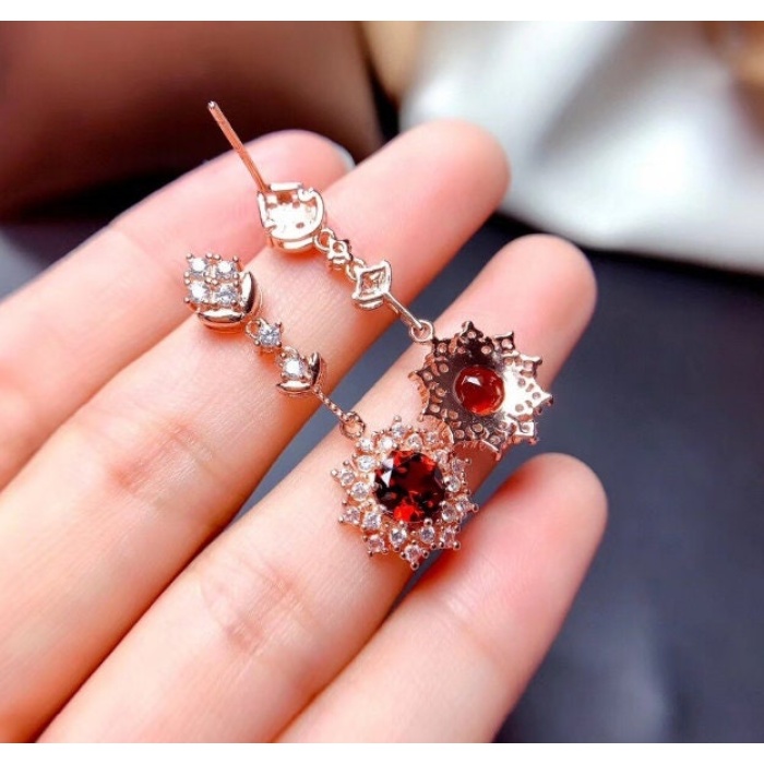 Natural Red Garnet Jewelry Set, Engagement Ring, Red Garnet Jewellery Set, Woman Pendant, Garnet Necklace, Luxury Pendent, Round Cut Stone | Save 33% - Rajasthan Living 10