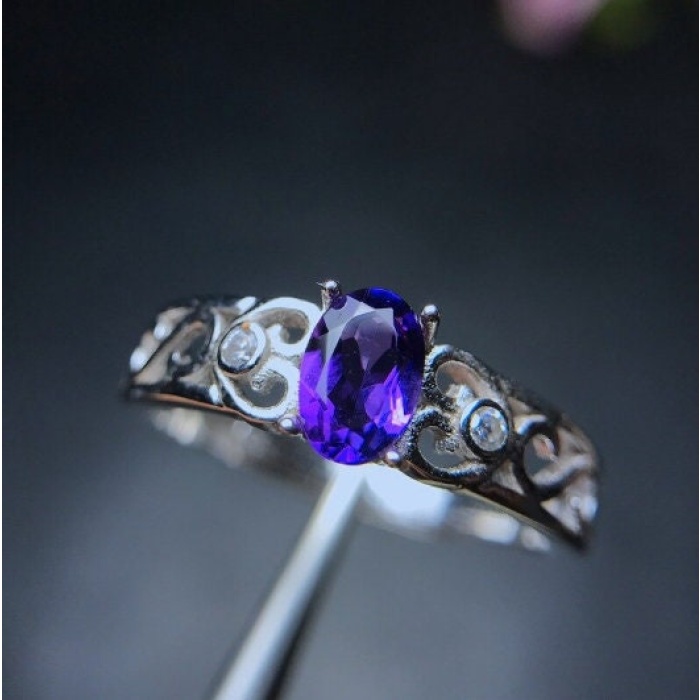 Natural Amethyst Ring, 925 Sterling Silver, Amethyst Engagement Ring, Amethyst Ring, Wedding Ring, Luxury Ring, Ring/Band, Oval Cut Ring | Save 33% - Rajasthan Living 5