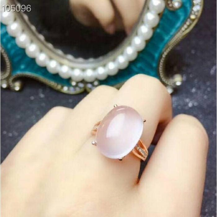 Natural Rose Quartz Jewelry Set, Engagement Ring, Rose Quartz Silver Pendent, Woman Pendant, Pendant Necklace, Luxury Ring, Oval Cabochon | Save 33% - Rajasthan Living 11