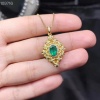 Natural Emerald Pendant, Engagement Pendent, Emerald Silver Pendent, Woman Pendant, Pendant Necklace, Luxury Pendant, Oval Cut Stone Pendent | Save 33% - Rajasthan Living 14