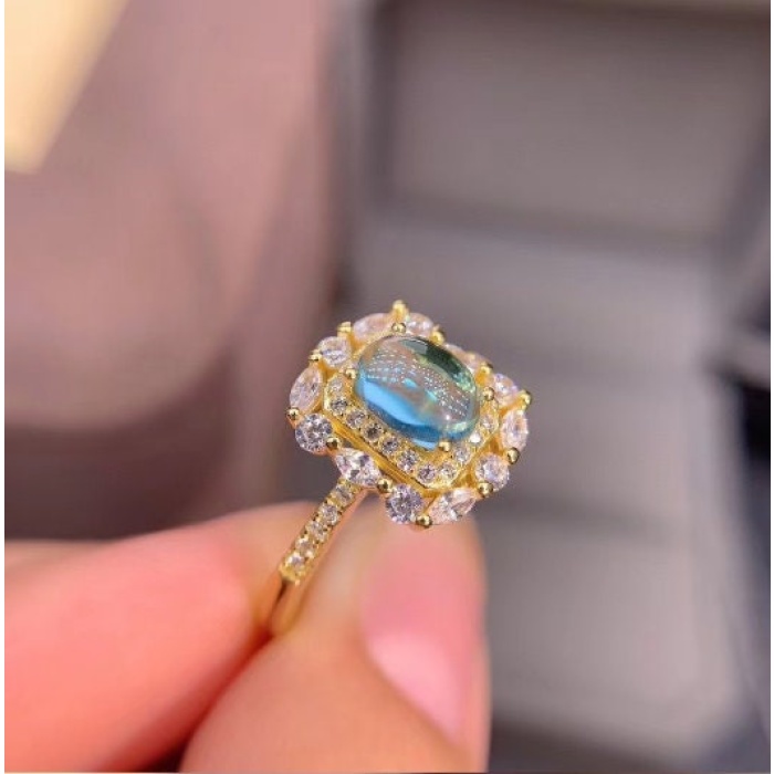 Natural Blue Topaz Ring, 925 Sterling Silver, Topaz Engagement Ring, Topaz Ring, Wedding Ring, Topaz Luxury Ring, Ring/Band, Oval Stone Ring | Save 33% - Rajasthan Living 9