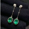 Natural Emerald Drop Earrings, 925 Sterling Silver, Emerald Drop Earrings, Emerald Silver Earrings, Luxury Earrings, Oval Cut Stone Earrings | Save 33% - Rajasthan Living 12