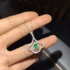 Natural Emerald Pendant, Engagement Pendent, Emerald Silver Pendent, Woman Pendant, Pendant Necklace, Luxury Pendant, Oval Cut Stone Pendent | Save 33% - Rajasthan Living 13