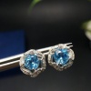 Natural Blue Topaz Stud Earrings, 925 Sterling Silver, Studs Earrings, Blue Topaz Earrings, Luxury Earrings, Round Cut Stone Earrings | Save 33% - Rajasthan Living 9