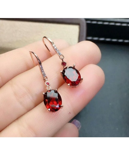 Natural Red Garnet Jewelry Set, Engagement Ring, Red Garnet Jewellery Set, Woman Pendant, Garnet Necklace, Luxury Pendent, Oval Cut Stone | Save 33% - Rajasthan Living 3