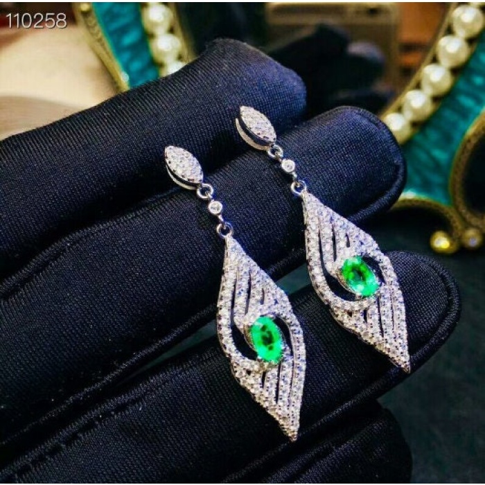 Natural Emerald Jewelry Set, Engagement Ring, Emerald Silver Pendent, Woman Earring Pendant Necklace, Luxury Pendent, Oval Cut Stone Pendent | Save 33% - Rajasthan Living 6