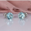 Lab Aquamarine Stud Earrings, 925 Sterling Silver, Aquamarine Earrings, Aquamarine Silver Earrings, Luxury Earrings, Round Cut Earrings | Save 33% - Rajasthan Living 9